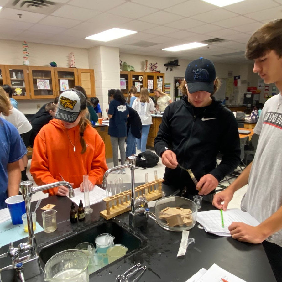 10th graders solving "crimes" using chemistry and pumpkin DNA.