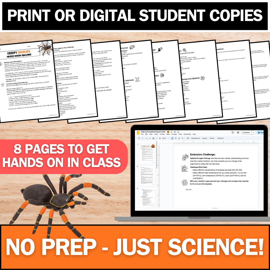 Creepy Crawlies Physics Challenge - Spooky Science - Perfect for Halloween