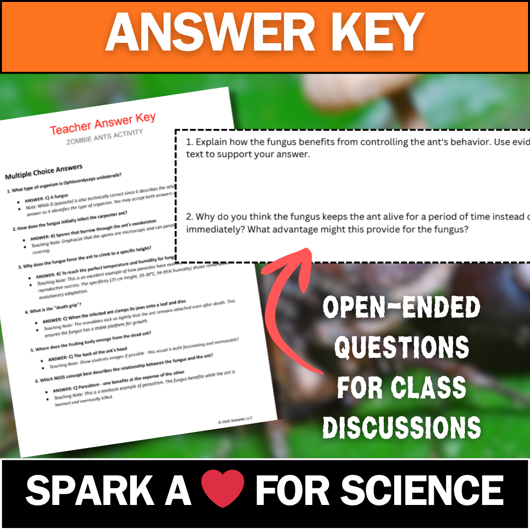 Zombie Ants Reading Article - Spooky Everyday Science - Perfect for Halloween!