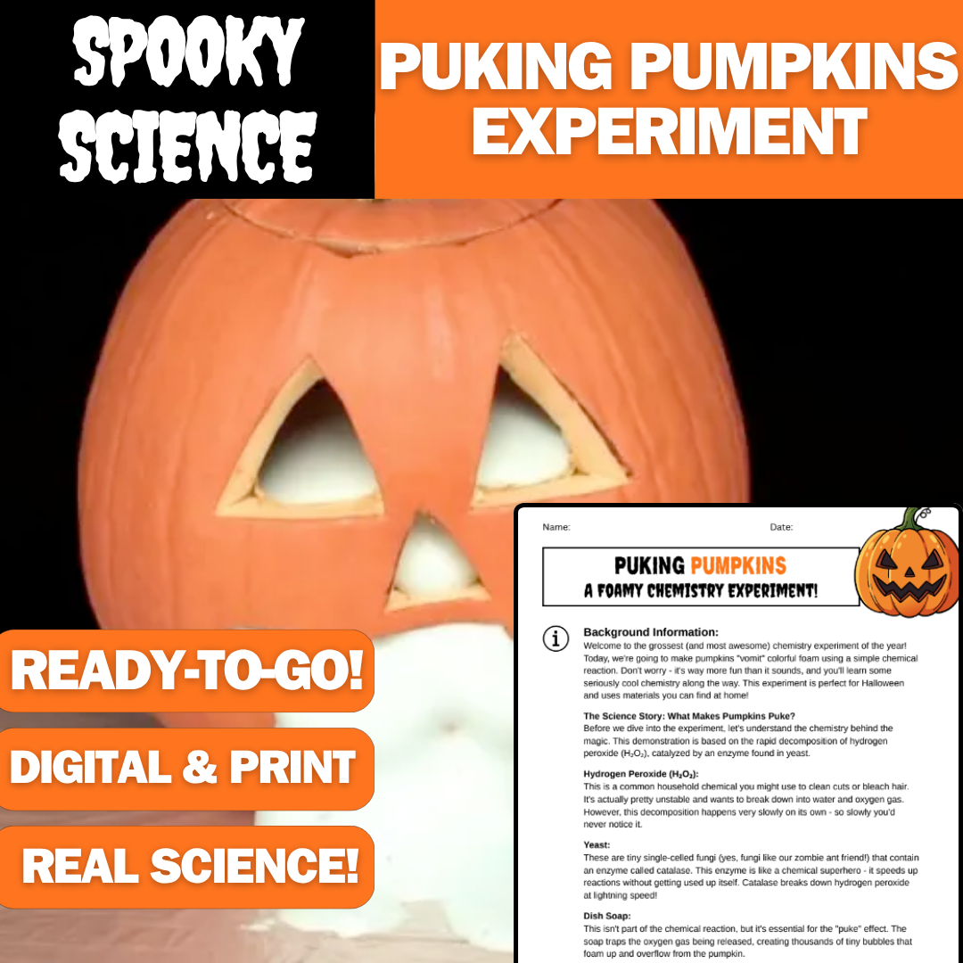 Puking Pumpkins Reaction Experiment - Fun Spooky Science - Perfect for Halloween!