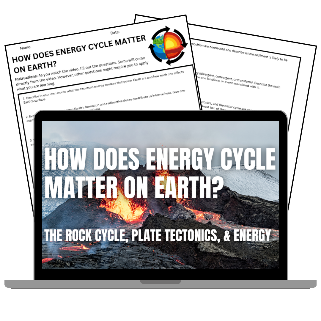 Earth's Energy & Matter Cycles - FREE Video Worksheet - Middle School Science