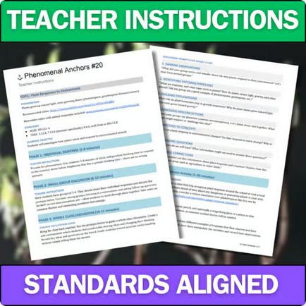 Plant Responses & Tropisms - Engaging Anchoring Phenomena Activity