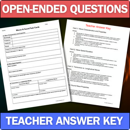 Waves & Sound - Physics Task Cards - Printable & Digital