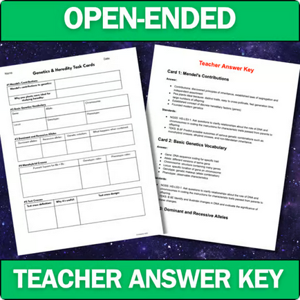 Biology Task Cards - Genetics & Heredity - Printable & Digital