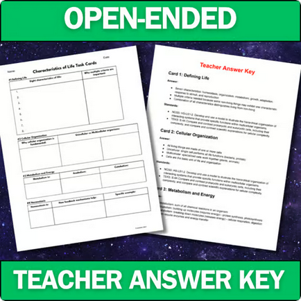 Biology Task Cards - Characteristics of Life - Printable & Digital