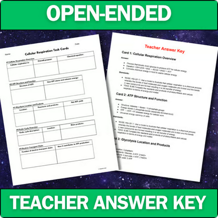 Biology Task Cards - Cellular Respiration - Printable & Digital