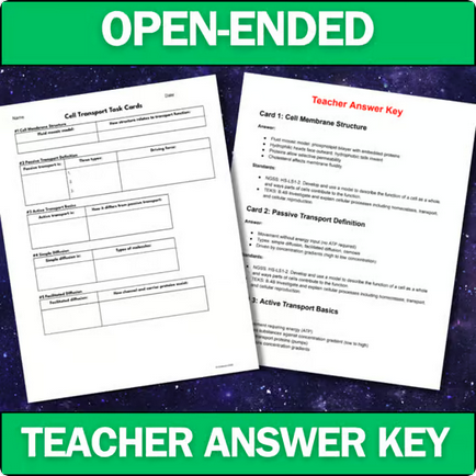 Biology Task Cards - Cell Transport - Printable & Digital
