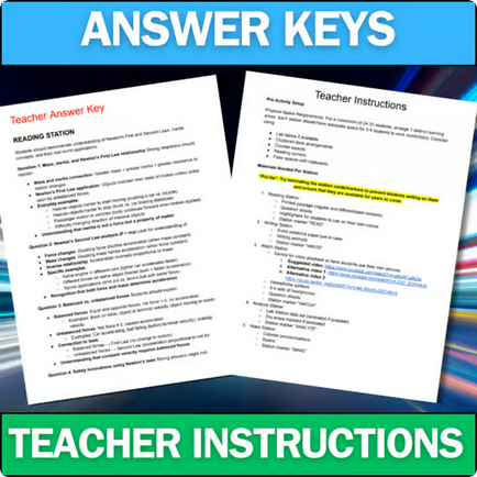 Newton's 1st & 2nd Laws - Student Lab Stations Activity - High School Physics