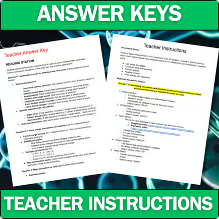 Lewis Structures - Student Lab Stations Activity - High School Chemistry