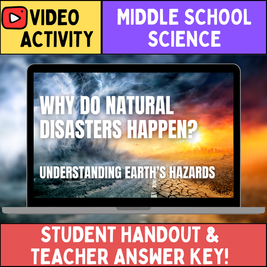 FREE Natural Disasters Video Worksheet | Middle School | 2025 & 2026