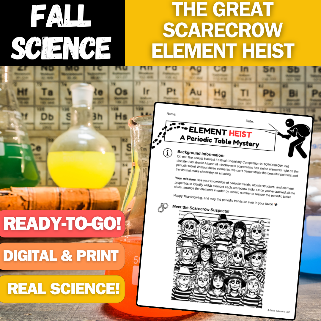 The Great Element Heist - Fall Chemistry Activity - Perfect for Thanksgiving!