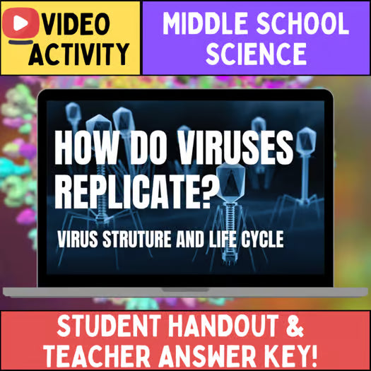 Viruses & Viral Reproduction - FREE Video Worksheet - Middle School Life Science