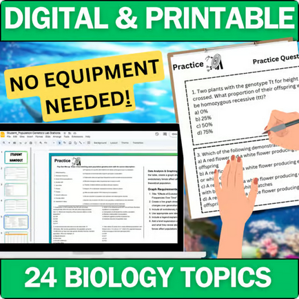 Biology Lab Stations Bundle - 24 Engaging No-Prep Activities