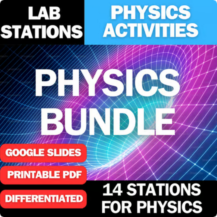 Physics Lab Stations Bundle - Engaging No-Prep Activities for High School
