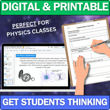 Physics Task Cards - Complete Bundle for High School - Printable & Digital