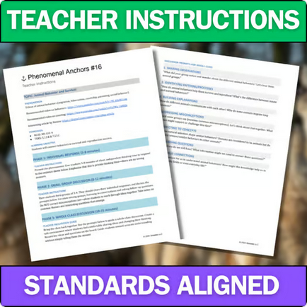 Animal Behavior and Survival - Engaging Anchoring Phenomena Activity