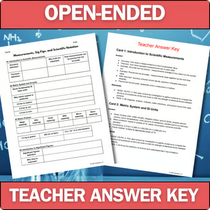 Measurements, SIG FIGS, & Scientific Notation - Chemistry Task Cards