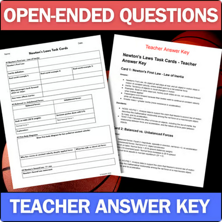Physics Task Cards - Newton's Laws - Printable & Digital