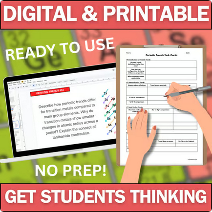 Chemistry Task Cards - Periodic Trends - Printable & Digital