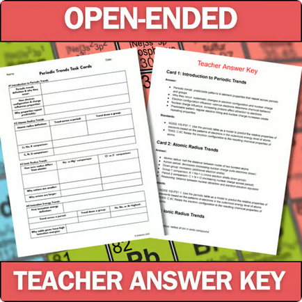 Chemistry Task Cards - Periodic Trends - Printable & Digital