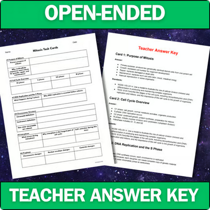 Biology Task Cards - Mitosis - Printable & Digital