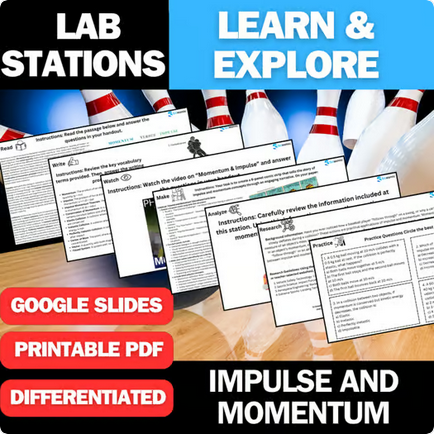 Impulse and Momentum - Student Lab Stations Activity - High School Physics