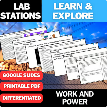 Work and Power - Student Lab Stations Activity - High School Physics