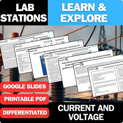 Current and Voltage - Student Lab Stations Activity - High School Physics