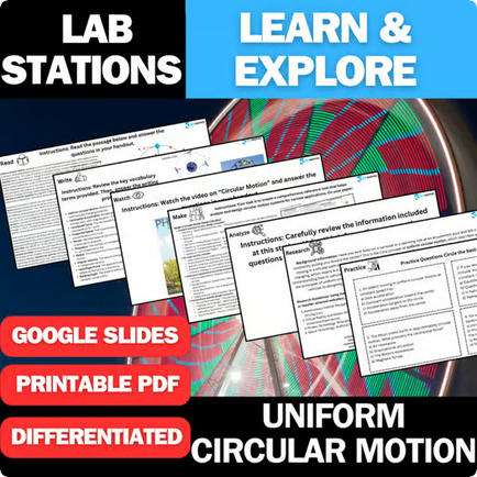 Uniform Circular Motion - Student Lab Stations Activity - High School Physics