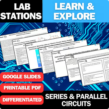 Series & Parallel Circuits - Student Lab Stations Activity - High School Physics