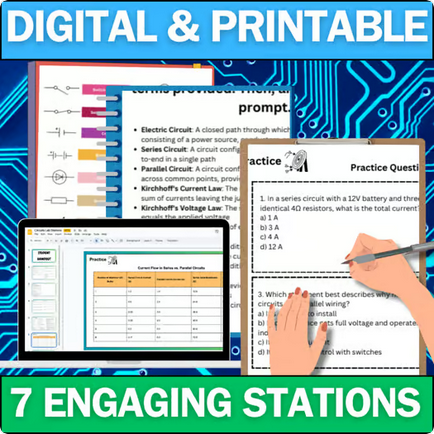 Series & Parallel Circuits - Student Lab Stations Activity - High School Physics