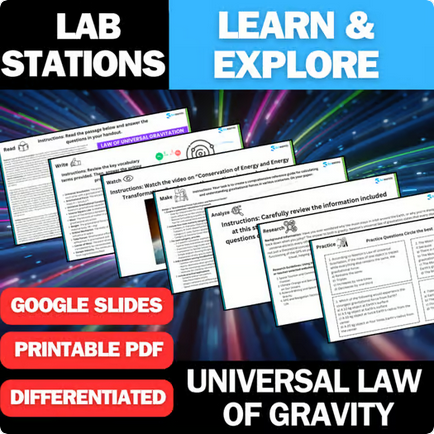 Newton's Law of Universal Gravitation - Student Lab Stations Activity - Physics