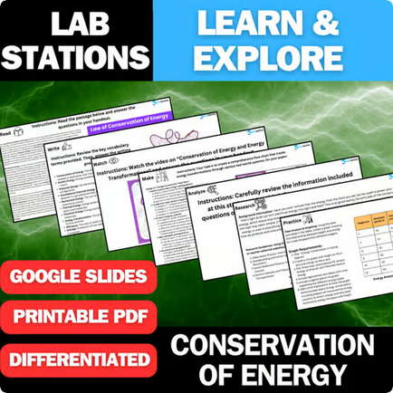 Conservation of Energy - Student Lab Stations Activity - High School Physics