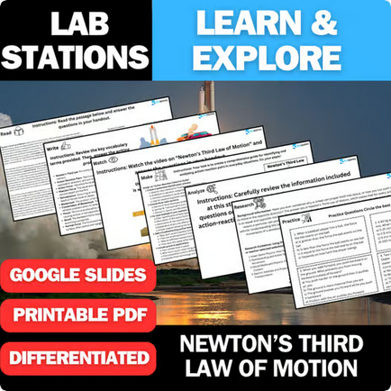 Newton's 3rd Law of Motion - Student Lab Stations Activity - High School Physics