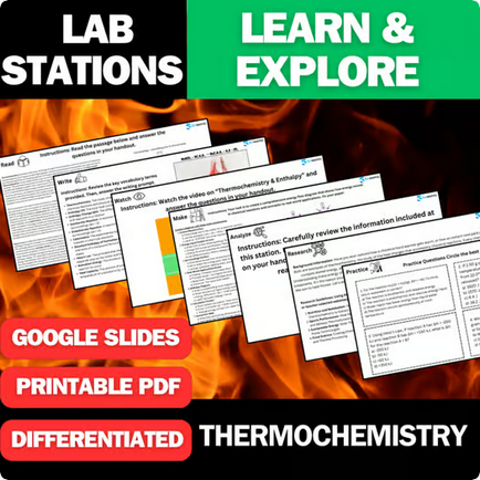 Thermochemistry - Student Lab Stations Activity - High School Chemistry