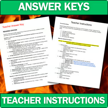 Thermochemistry - Student Lab Stations Activity - High School Chemistry