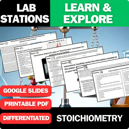 Stoichiometry - Student Lab Stations Activity - High School Chemistry