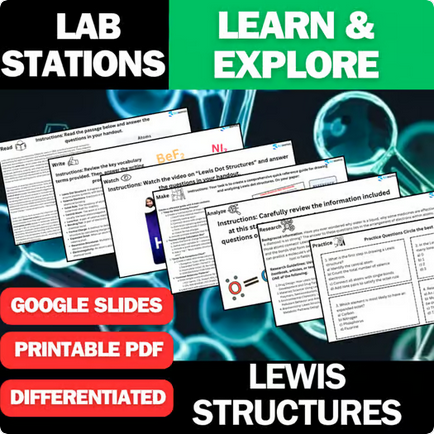 Lewis Structures - Student Lab Stations Activity - High School Chemistry