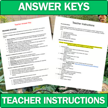 Theory of Evolution - Student Lab Stations Activity - Biology & Life Science