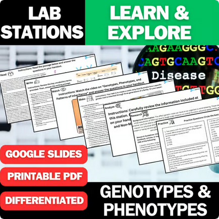 Genotypes & Phenotypes - Student Lab Stations Activity - Biology & Life Science