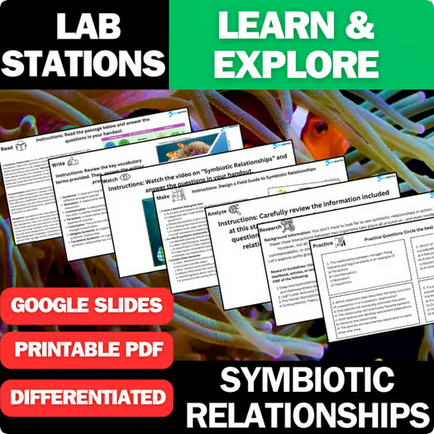 Symbiotic Relationships - Student Lab Stations Activity - Biology & Life Science