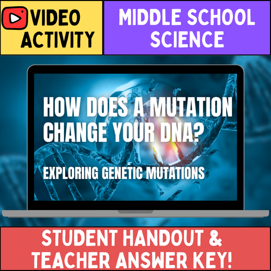Mutations and Genetic Changes - FREE Video Worksheet - Middle School Science
