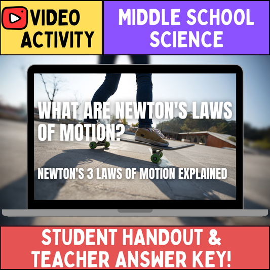 Newton's 3 Laws of Motion - FREE Video Worksheet - Physical Science for 2026
