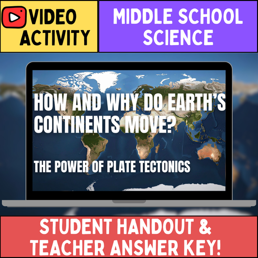 Plate Tectonics - FREE Video Worksheet - Middle School Science