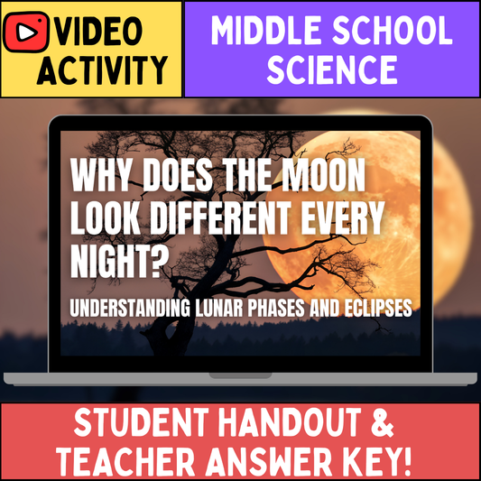 Lunar Phases and Eclipses - FREE Video Worksheet - Middle School Science