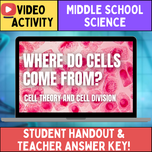 Cell Theory and Division - FREE Video Worksheet - Middle School Life Science