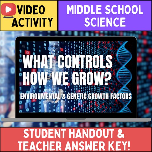 Environmental and Genetic Growth Factors - FREE Video Worksheet - Middle School Science & Biology