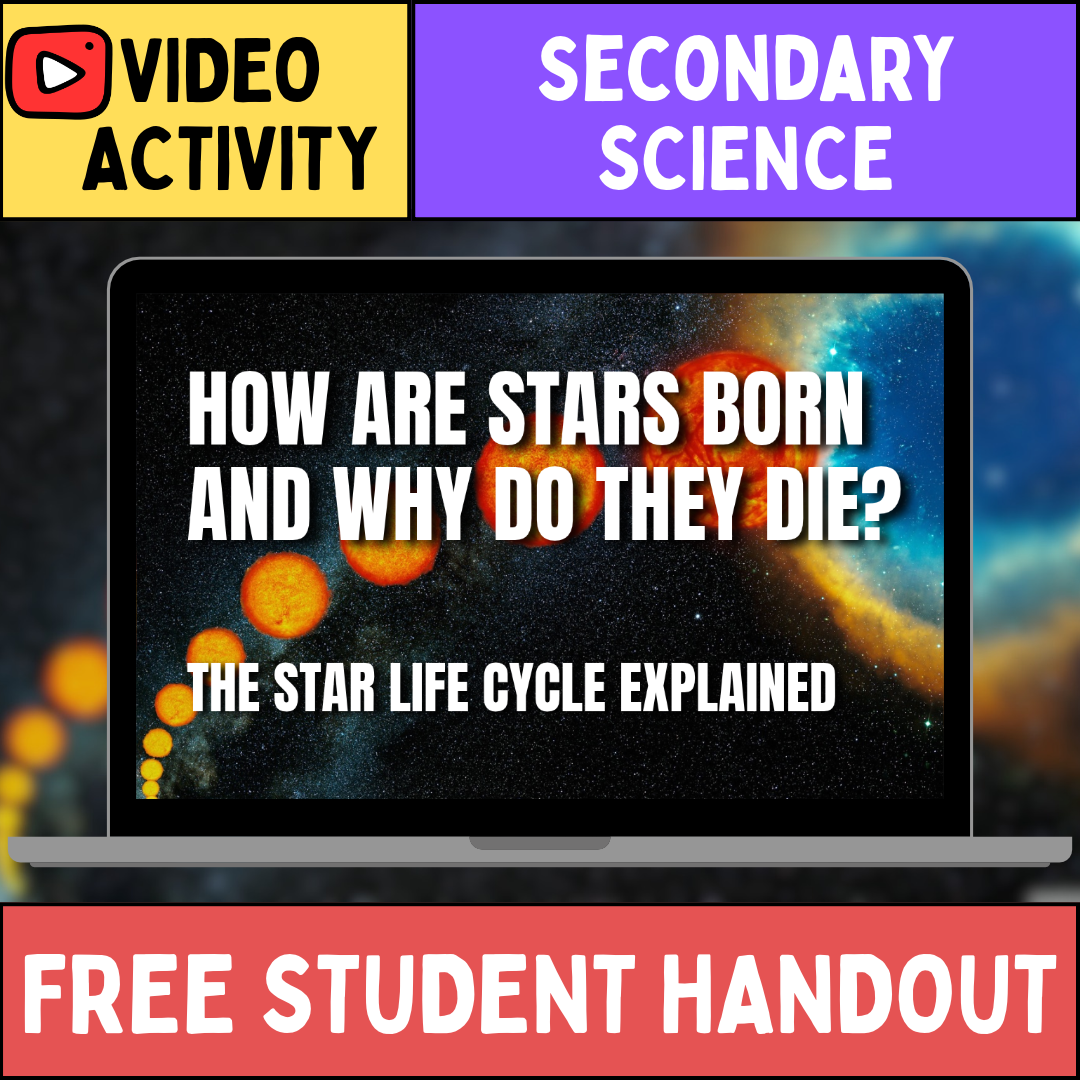 The Life Cycle of Stars - FREE Video Worksheet - Physical Science Activity
