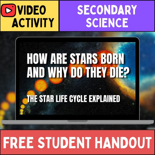 The Life Cycle of Stars - FREE Video Worksheet - Physical Science Activity